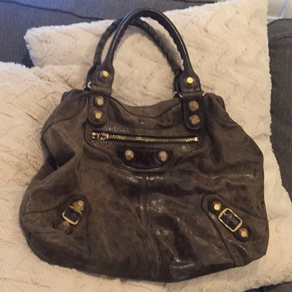 Brown leather & gold hardware purse